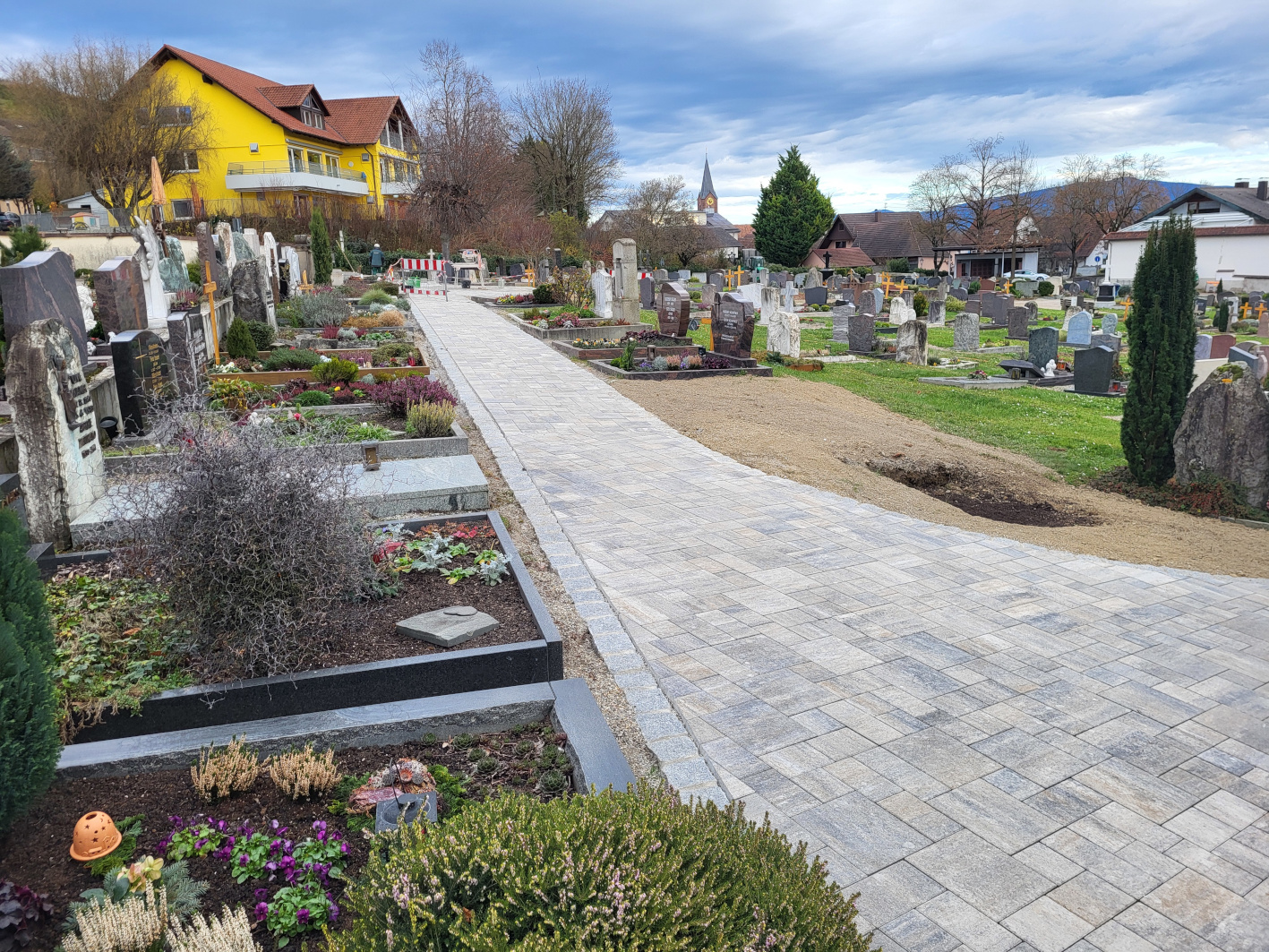 Detailansicht gepflasterte Wege