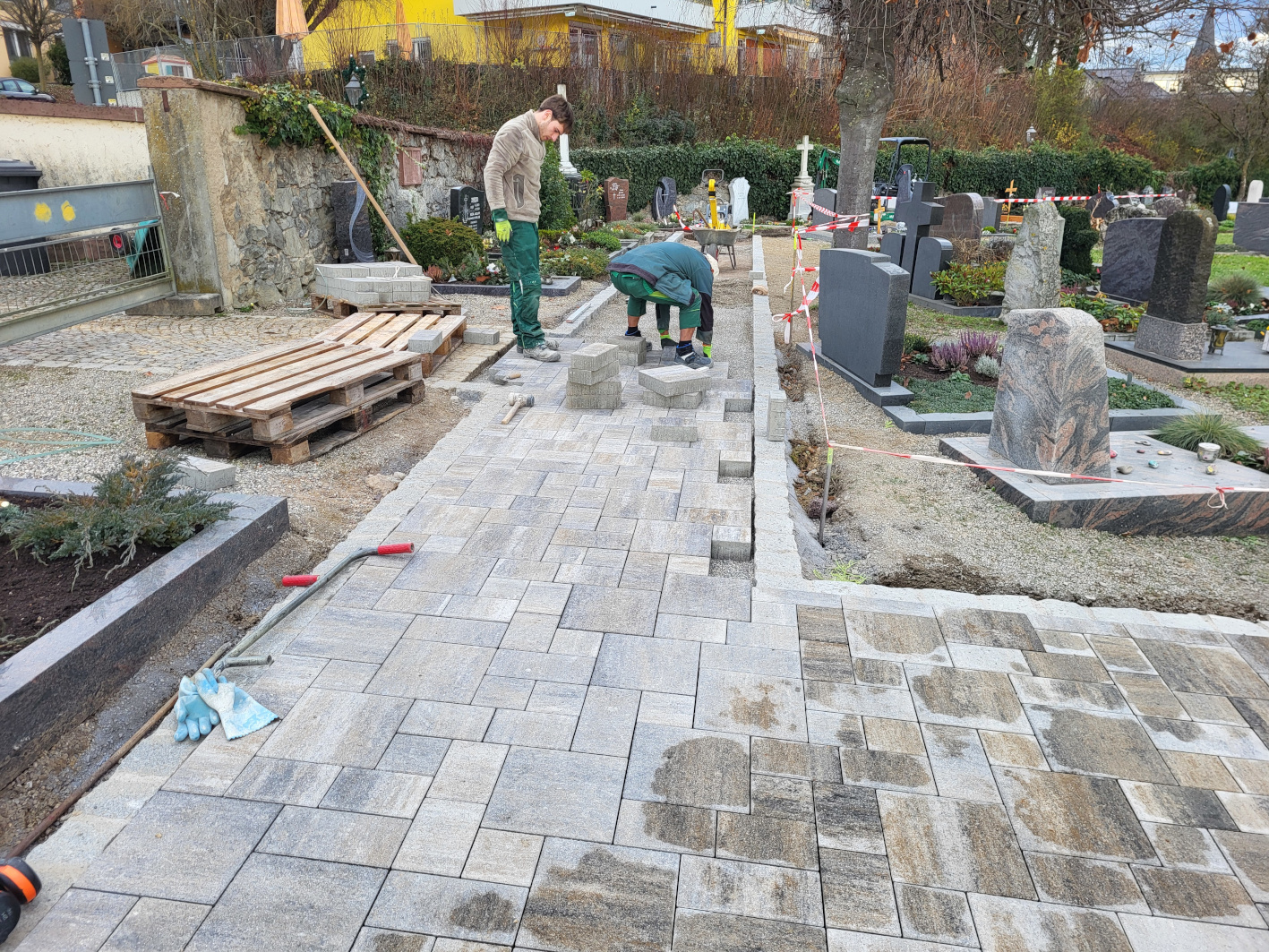 Detailansicht Plastern der Wege