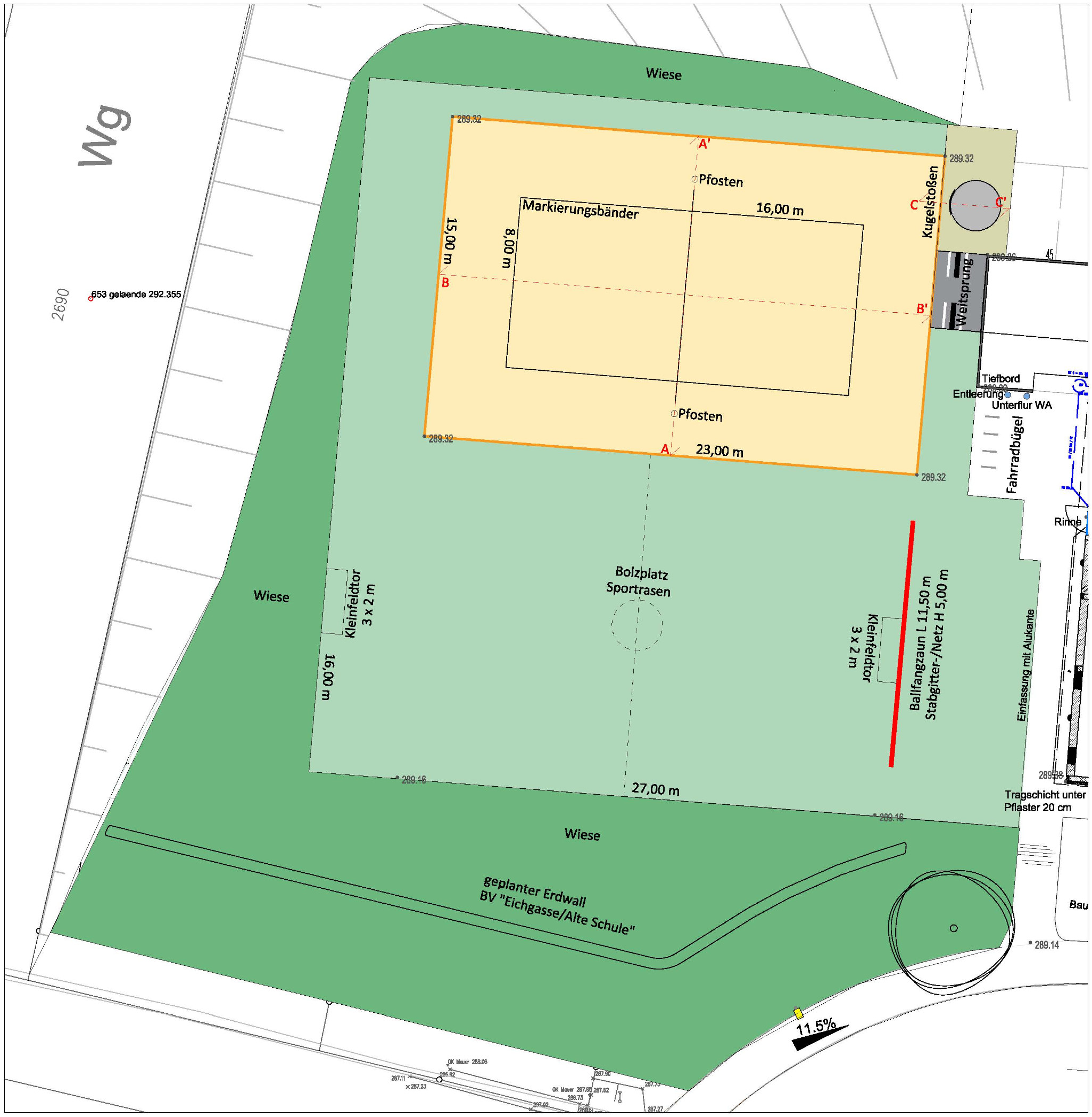 Asuführungsplanung Lageplan
